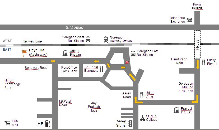 Route map to Venue